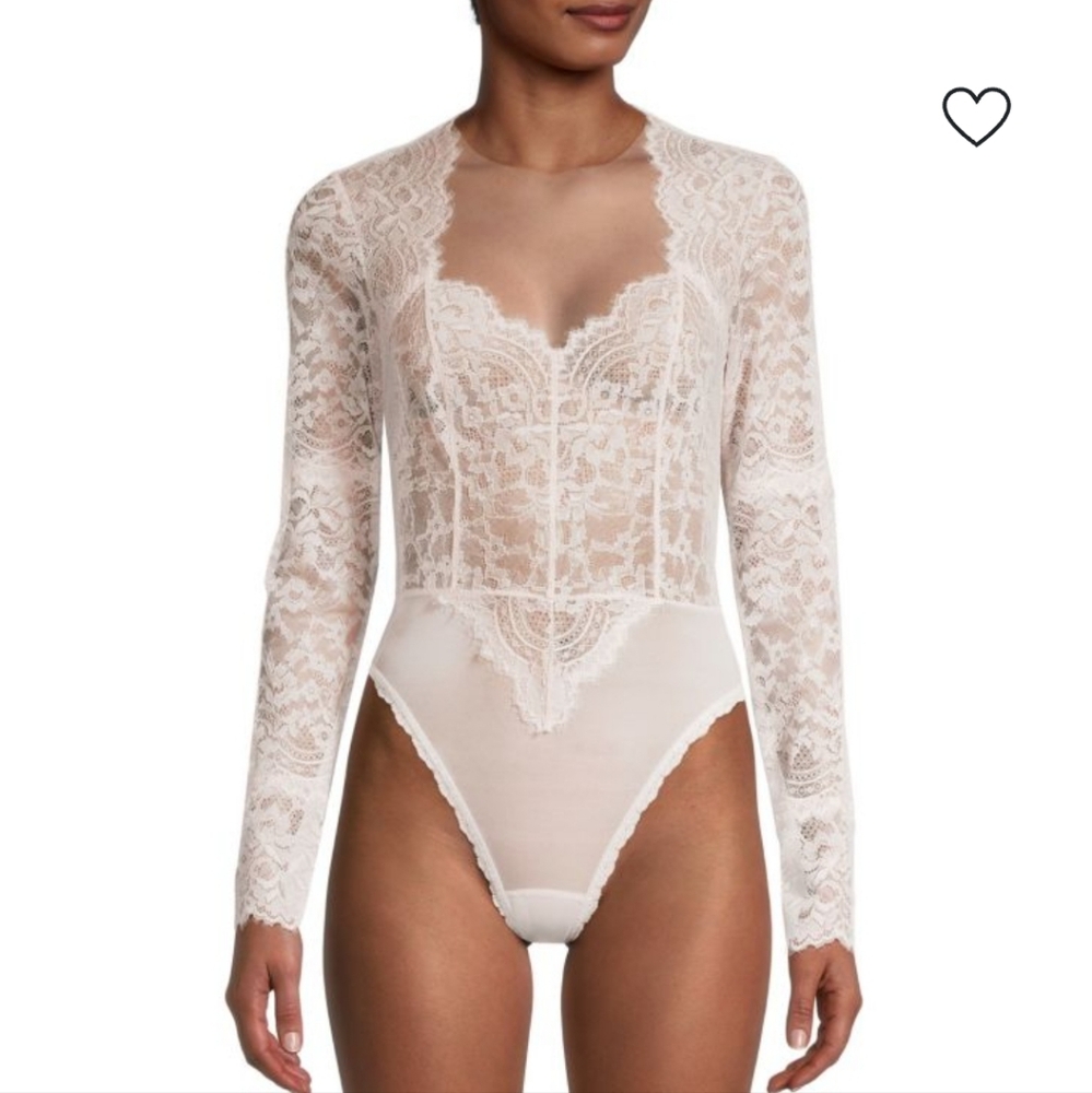 Monique Lhuillier x Hanky Panky Tressor Long Sleeve Bodysuit